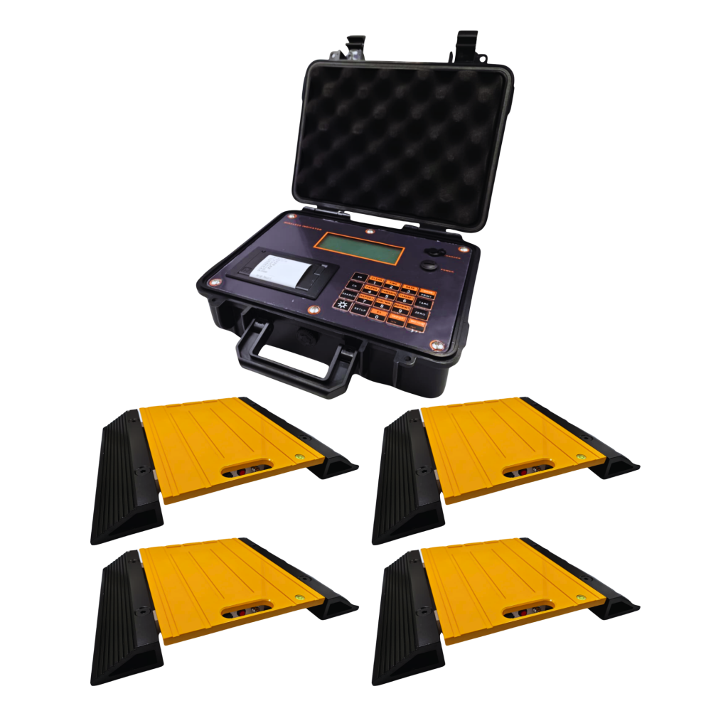 Four pad weigh kit with wireless display and printer.